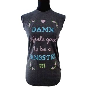 Muscle Tee Unisex - Damn it Feels Good to Be a Gangster Embroidered Print Tshirt